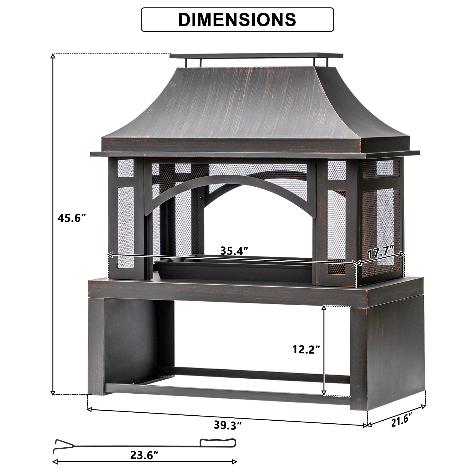MistMo Outdoor Wood Burning Fire Pit, Garden Fireplace for Bonfire