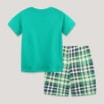 thumbnail image 4 of UngA Toddler Summer Clothes for Boys 2T 3T 4T 5T Kids Truck Embroidery Short Sleeve T-Shirt Tops and Plaid Shorts Set Toddler Boy Sets (Green,3-4 Years), 4 of 7
