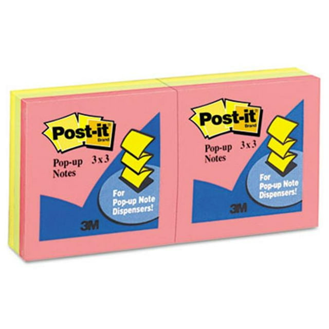 Sticky note Pop-up Notes Pop-Up Note Refill- 3 x 3- Five Neon Colors- 6 100-Sheet Pads/Pack
