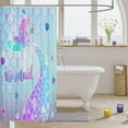 thumbnail image 3 of Mermaid Tail Shower Curtain Blue Purple Rainbow Gradient Curtains Kids Girls Cute Ocean Mermaid Bathroom Decor Girly Kawaii Mermaid Fish Scale Print Waterproof Bath Curtain 72" W x 84" L, 3 of 6