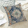 thumbnail image 4 of Blue Boho Pillow Covers 20x20 Set of 2, Persian Carpet Monaco Rug Design Decorative Boho Throw Pillows Linen Farmhouse Bohemian Cushion Pillow Covers for Sofa Couch Outdoor Decor, 4 of 6