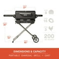 thumbnail image 3 of Portable Charcoal Grill and Smoker with cart and Analog Temperature Control, 3 of 9