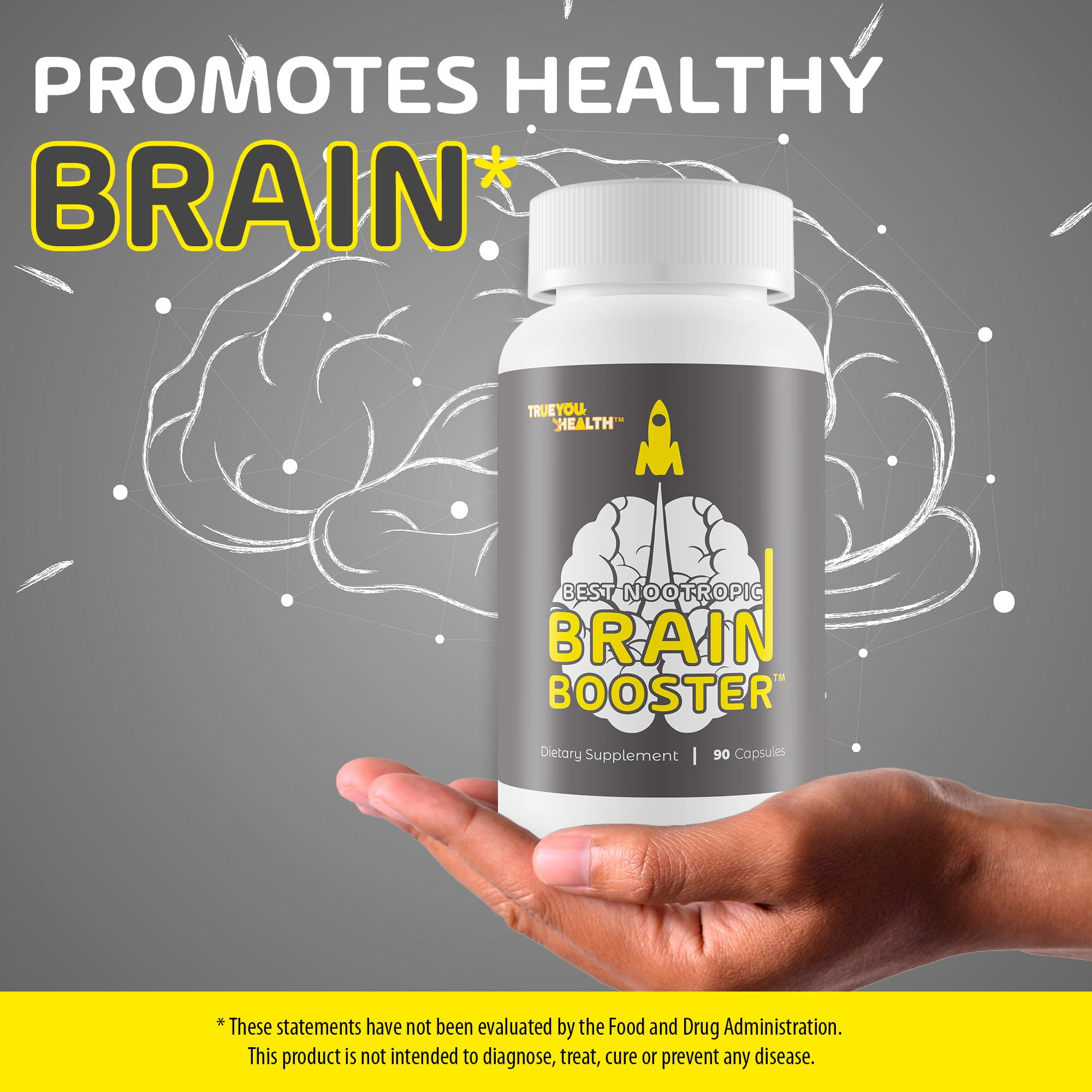 Best Nootropic Brain Booster - for Memory, Focus, Concentration, Mental Clarity, & Energy - Support Improved Brain Function, Memory Recall, and Reduced Mental Fatigue - for Men & Women - with Ginkgo