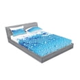 thumbnail image 2 of Ambesonne Modern Fitted Sheet & Pillow Sham Set, Bubbles Splashes Drops, Full, Dark Blue Sky Blue, 2 of 2
