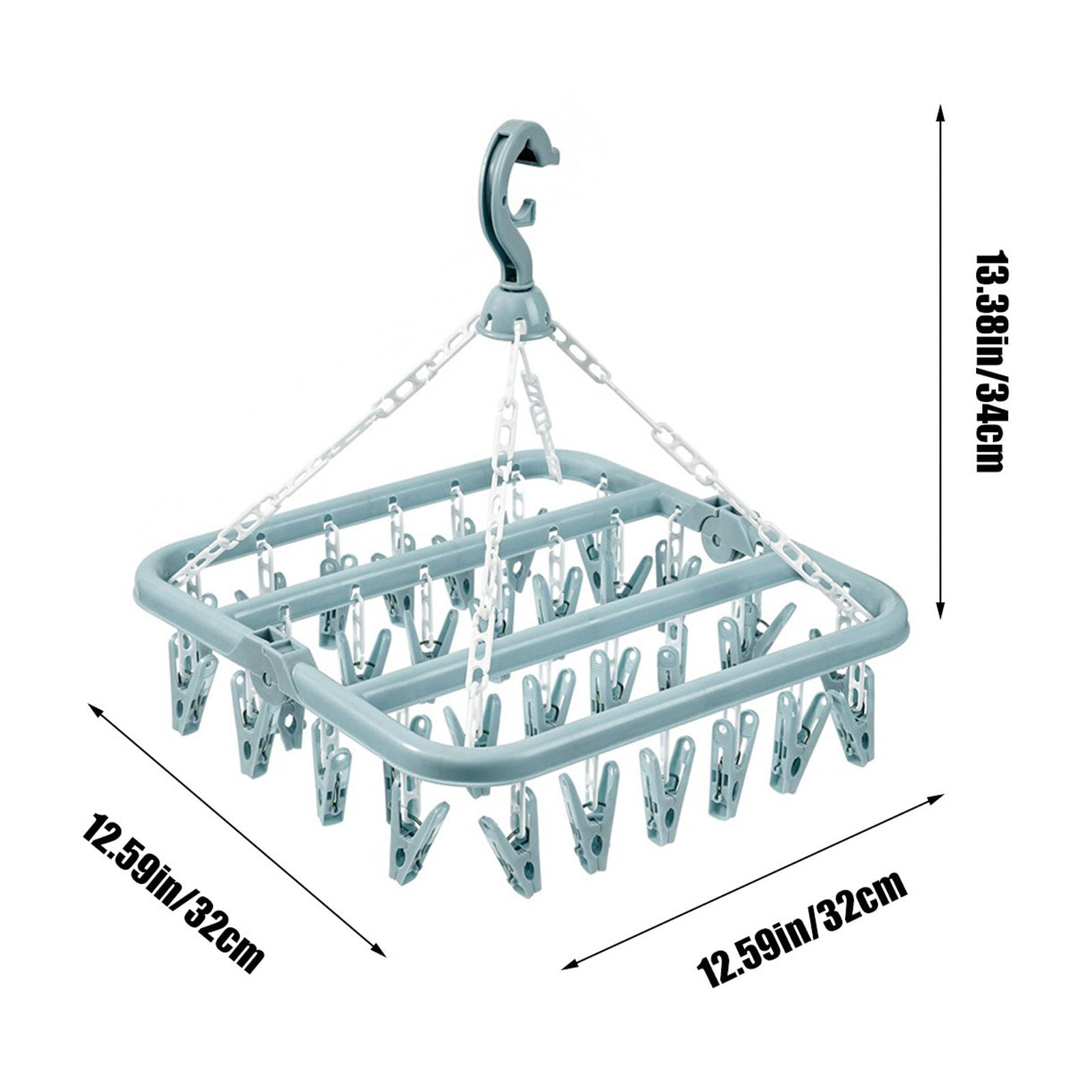 Yrmaups 3Pcs Closet Hanger Organizer With 32 Clips For Socks Underwear Pantyhose, Space Saving Storage Hanger For Closet Wardrobe Organization, Plastic Clothes Hanger For Bedroom And Laundry Room