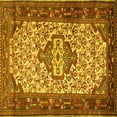 thumbnail image 1 of Ahgly Company Machine Washable Indoor Square Persian Yellow Traditional Area Rugs, 8' Square, 1 of 4