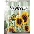 thumbnail image 2 of Fsddascl Sunflower Shower Curtain Set - Long 72" x 84" Bathtub Curtain with 12 Hooks, Summer Botanical Floral Sage Green Plaid Welcome Waterproof Fabric Stall Shower Curtains for Bathroom/Bathtub, 2 of 6