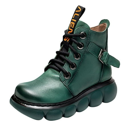 

Ladies Casual Comfort Boots Shoes Boots Thermal Womens Fashion Retro Thicksoled Lacup Breathable Casual Shoes Womens Boots