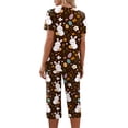 thumbnail image 5 of Easter Womens Pajama Set 2026 Lounge Rabbit Printed Plus Size Short Sleeve and Capri Pants Women 2 Piece Sleepwears, 5 of 7