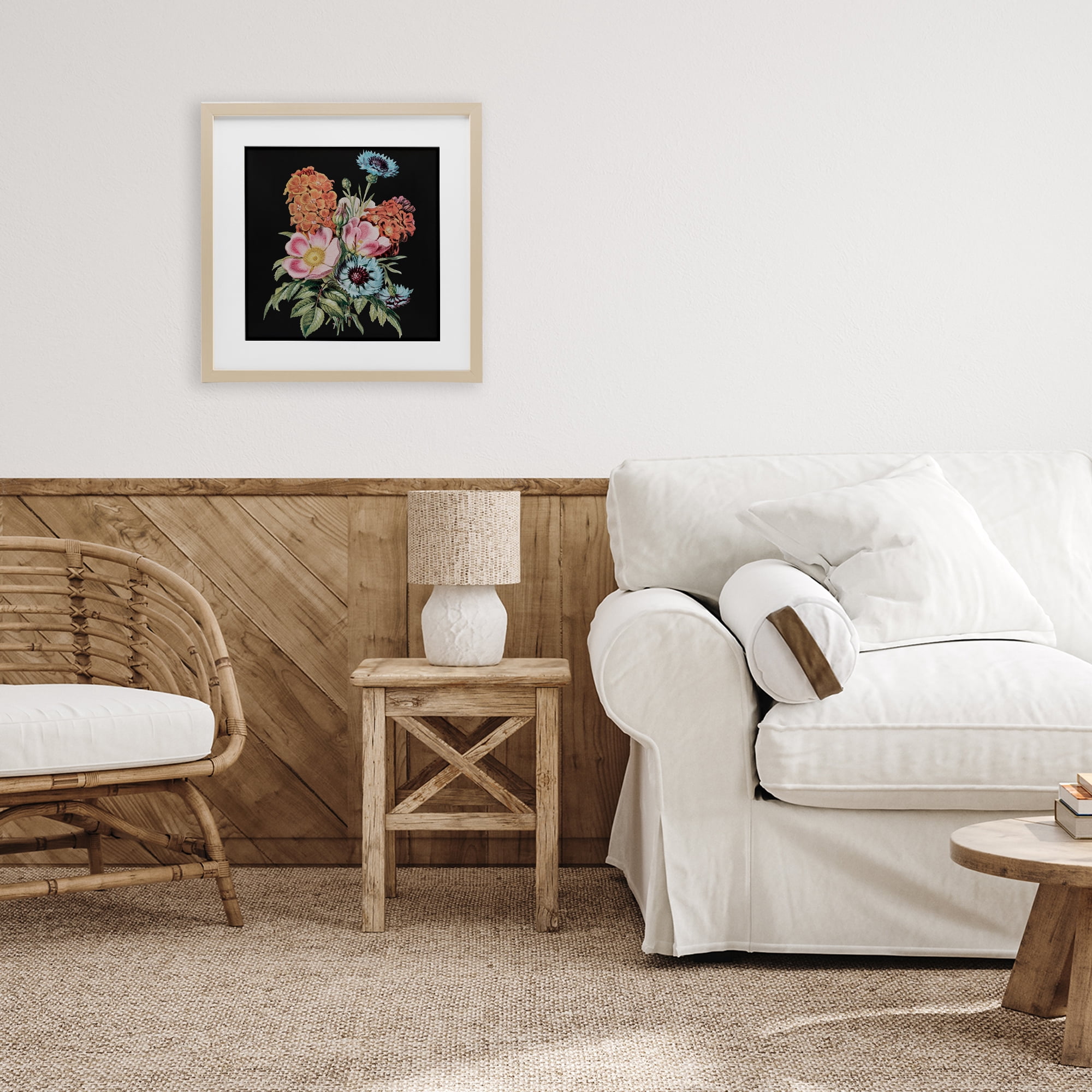Stupell Industries Vintage Bouquet Study over Black Birch Framed Print Under Glass, design by Dan Meneely