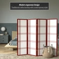 thumbnail image 2 of Red Lantern 5 ft. Tall Double Cross Shoji Screen - Rosewood - 4 Panels, 2 of 6