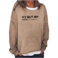 thumbnail image 1 of Sudadera de gran tamaño con estampado de letras y texto divertido para mujer, cuello redondo, manga larga, suelta, blusa individual Fridja  hkj2034, 1 of 5
