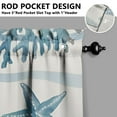 thumbnail image 5 of Kitchen Curtains 36 Inch Short - 3 Panel Set, Nautical Starfish Beach Seashell Mermaid Theme, Rod Pocket Window Curtain for Tropical Farmhouse, Easy Wash, 5 of 6