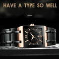 thumbnail image 4 of BAYAIXZ Watches for Men Square Watches for Men and Women Stainless Steel Mens Square Watch With Date Analog Quartz Fashion Business Casual Wristwatch Men’S Watches (E,One Size), 4 of 6