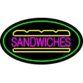 thumbnail image 1 of Oval Sandwiches Green LED Neon Sign 13 x 24 - inches, Clear Edge Cut Acrylic Backing, with Dimmer - Bright and Premium built indoor LED Neon Sign for restaurant window and interior decor., 1 of 7