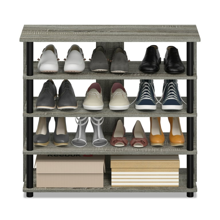 Furinno Turn-N-Tube 5 Tier Wide Wood Shoe Rack, Shelving Unit