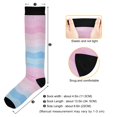 thumbnail image 3 of FORMRS Womens Knee High Socks Casual Long Thick Travel Daily Wear, 2 Pairs, Light Pink Stripes, 3 of 6