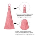 thumbnail image 3 of Uxcell 3.7" Silky Bookmark Tassels with Loop for DIY Craft Accessory, 8Pack Pink, 3 of 5