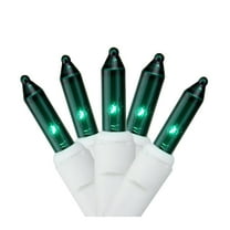 Northlight 100-Count Green Mini Christmas Light Set 4.6ft White Wire - 4.6'