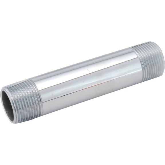 3/8" x 3" MNPT Threaded Chrome Plated Brass Pipe Nipple