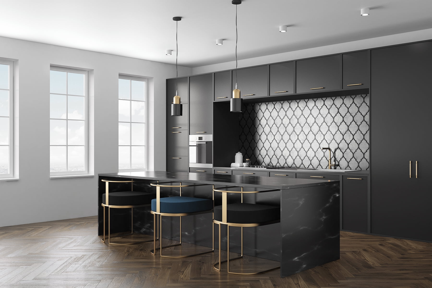 NextWall Marbled Ogee Peel and Stick Wallpaper