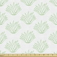 thumbnail image 1 of Agave Fabric by the Yard, Simplistic Sketch of Tropical Cacti Aloe Motifs Pattern on Plain Backdrop, Decorative Upholstery Fabric for Chairs & Home Accents, 2 Yards, White and Lime Green by Ambesonne, 1 of 4