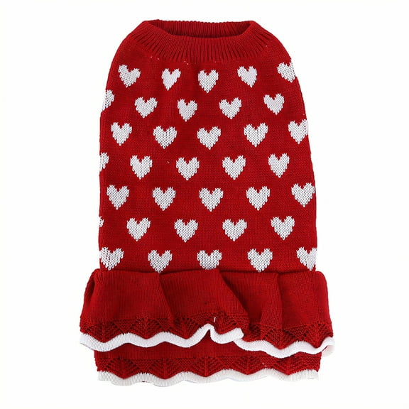 TELOLY Dog Sweater,Fitted Body Shape Dog Sweaters for Small Dogs Male,Graceful Pet Appearance Dog Clothes for Small Dogs,Red2,XS