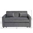 thumbnail image 2 of Yougu 3-in-1 Multi-Functional Corduroy Sleeper Couch Pull-Out Bed,Adjustable Backrest and Pillows(Grey), 2 of 9