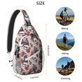 thumbnail image 5 of Sling Backpack,Halloween Skulls Ravens and Roses Sling Bag with Water Bottle Holder,Waterproof Sling Bag for Men/Women with Headphone Jack for Hiking,Travel, 5 of 6