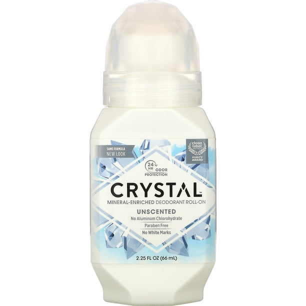 Crystal Mineral Body Deodorant RollOn, Unscented 2.25 oz