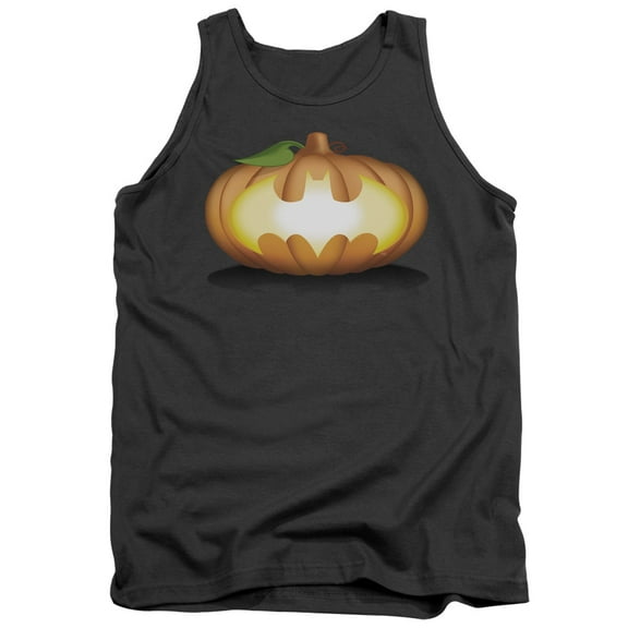 Batman Bat Pumpkin Logo Adult Tank Top Charcoal