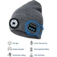 thumbnail image 3 of Unisex Bluetooth Beanie Hat with Light and Gloves, Upgraded 5 LED Knitted Cap with Headphone and Built-in Stereo Speakers & Mic, Headlamp for Running Hiking, Christmas Gift for Men Women Dad (Navy), 3 of 7