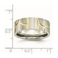 thumbnail image 2 of Stainless Steel Satin and Grooved Gold Plated Brushed Mens 8mm Band Ring Size 12 Wedding Band for Men, 2 of 2