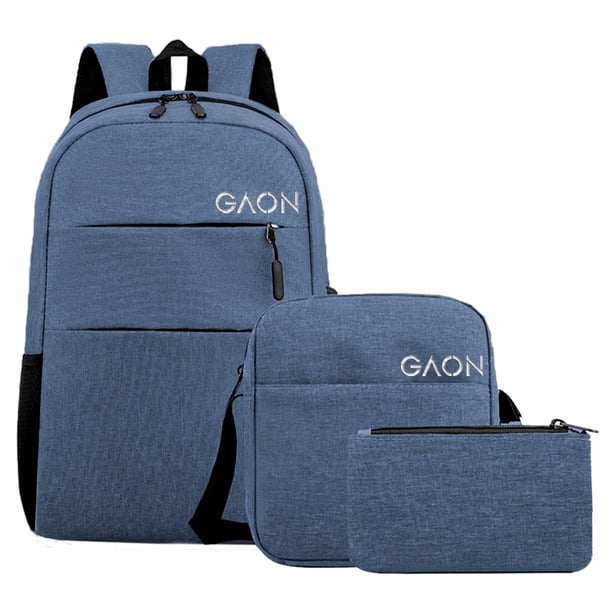 Mochila Multifuncional Gaon GN-B3 3 piezas con Puerto de Carga USB Azul
