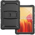 thumbnail image 3 of Allytechgroup Shockproof Case with Screen Protector for Samsung Galaxy Tab A7 10.4" 2020 SM-T500/T505/T507, Rugged Bumper Anti-Scratch Kickstand Shoulder Strap Kids Friendly Case Cover, Black, 3 of 8