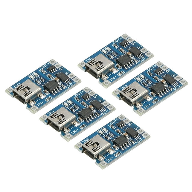 Unique Bargains TP4056 MINI USB 4.5-5.5V 1A 18650 Battery Charger Module Board Pack of 5