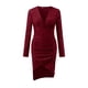 thumbnail image 4 of Moda mujer Sexy Casual nalgas cuello en V sólido largo Leeve Mini vestido Fridja NMB5080, 4 of 5