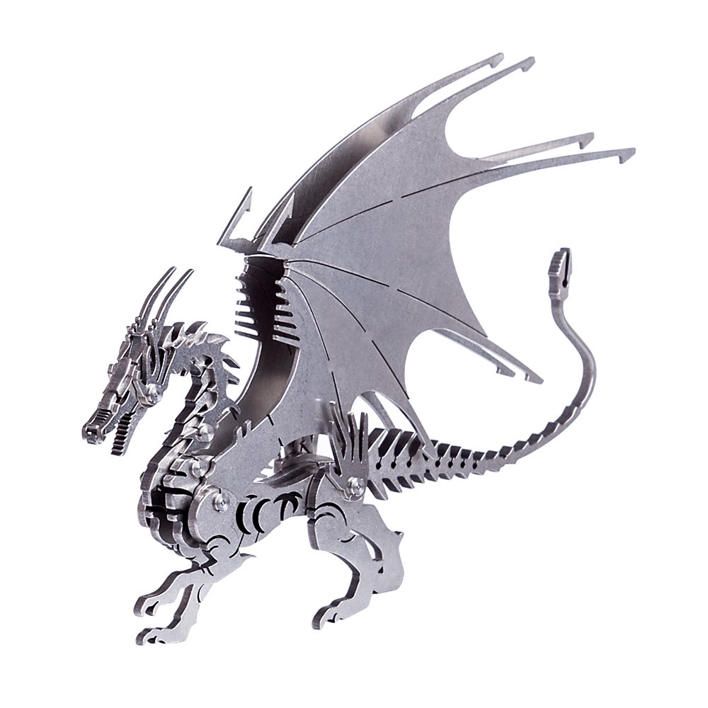 Puzzle Jigsaw Dragon 3D Stainless Steel DIY Assembled Detachable Model Puzzle Ornaments