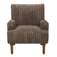 thumbnail image 3 of Silla de acento moderno con 2 "Wide Wale Corduroy, 9" patas de madera maciza, cómodo sillón tapizado en café oscuro para la sala de estar, 3 of 5