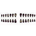 thumbnail image 2 of FCOGIN Medium Almond Acrylic False Nail, Press on Nail, Brown, Flower, Beads, 24 Pieces, 2 of 7