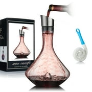 YouYah Wine Decanter Set 1400ml Elegant Wine Carafe 100% Hand Blown Lead-free Crystal Glass