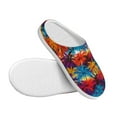 thumbnail image 3 of Fotbe Colorful Hawaii Palms Pattern Women's Fuzzy Curly Fur Memory Foam Loafer Slippers Indoor Outdoor Slippers Winter Home Shoes-37/38, 3 of 7