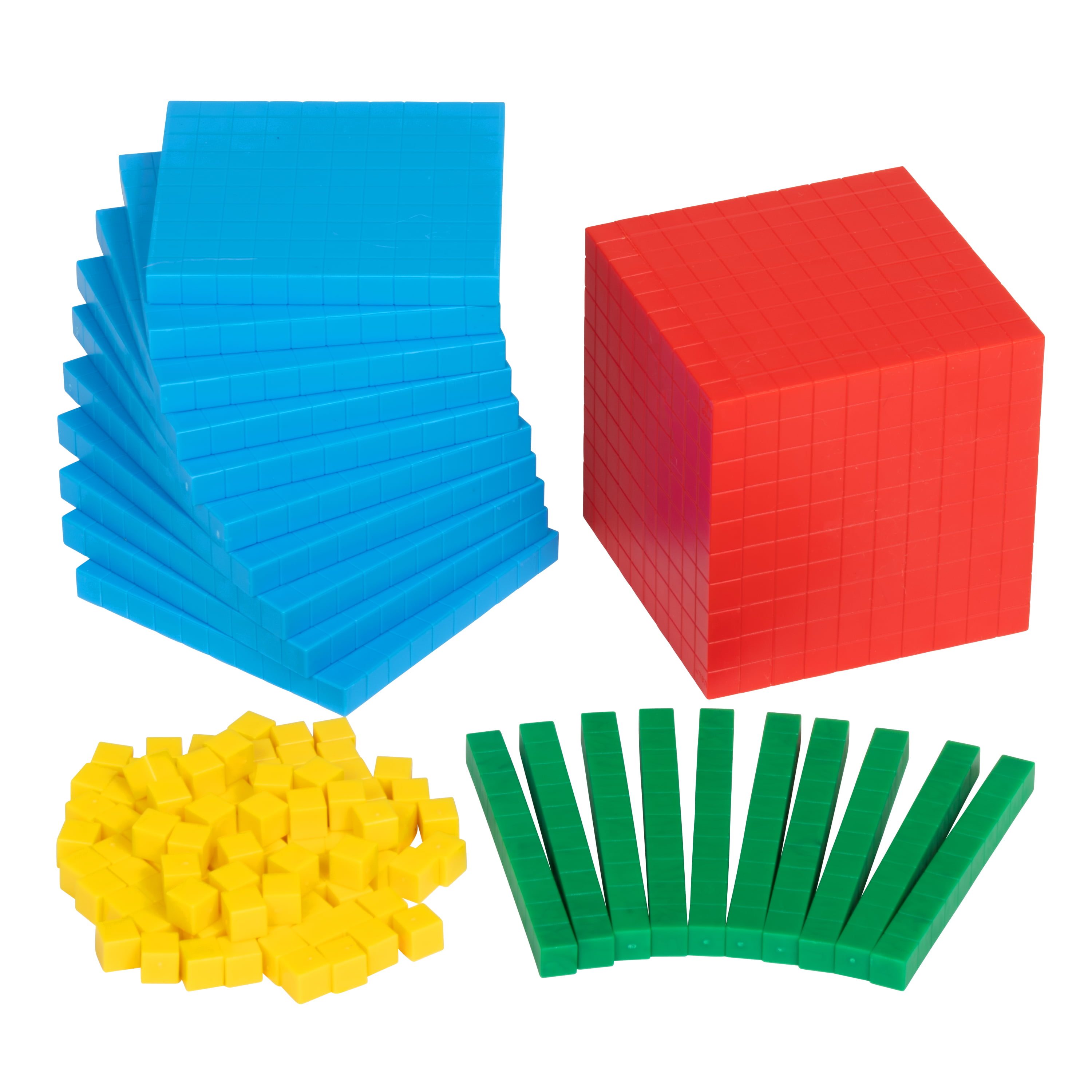 Maths Learning Resources Plastic Base Ten Set of 121 for Kids Children Gifts 