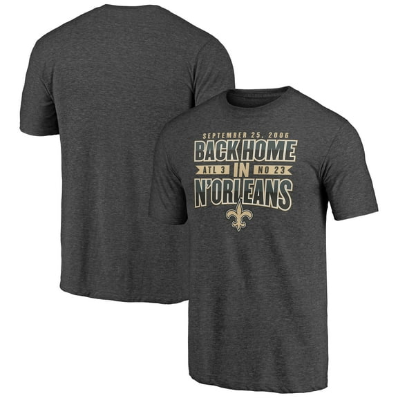 Men's Charcoal New Orleans Saints Vintage Tri-Blend T-Shirt
