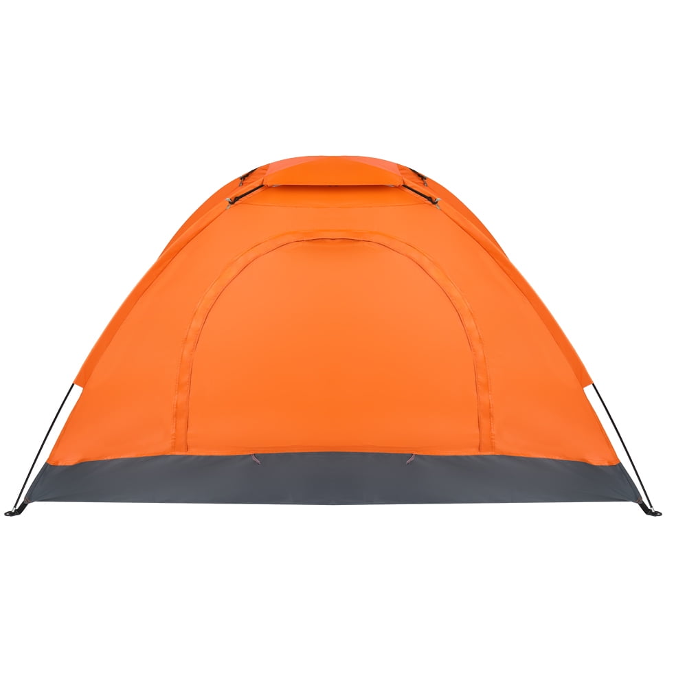1 Person Waterproof Camping Dome Tent, Orange Oxford Fabric Lightweight Backpacking Tent, Fiberglass Poles Double Layer Mesh Door Tent, Portable Camp Tent for Camping Backpacking Outdoor Adventure