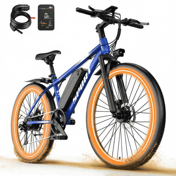 Electric Mountain Bike 26" 1500W Peak Motor, 65 Miles 25MPH Ebike, 480Wh Battery Electric Bicycle for Adults 7 Speed Electric Bicycles UL2849