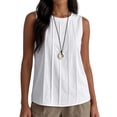 thumbnail image 4 of ZVNAH Camisole à devant Plissé pour Femme, Blouse Décontractée Sans Manches à Col Rond et Coupe Ample, P-2TG, 4 of 6