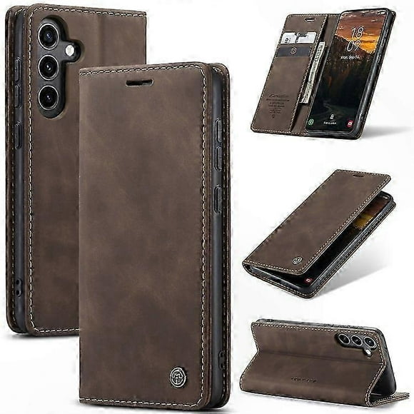 Leather Phone Case with Card Holder and Stand for Galaxy S25 - Premium Quality Cover