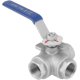 thumbnail image 2 of Válvula de bola de hilo femenino DN20 de 3/4 "válvula de bola tipo T de puerto completo de 3 vías de acero inoxidable para control de regulación de vapor de agua y aceite fluido, 2 of 5