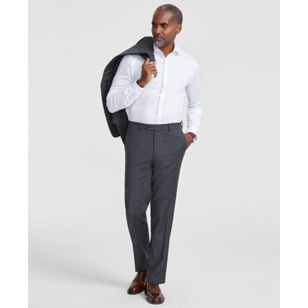 Tallia Mens Classic fit Dress Pants 44 / 32 Charcoal Grey Solid